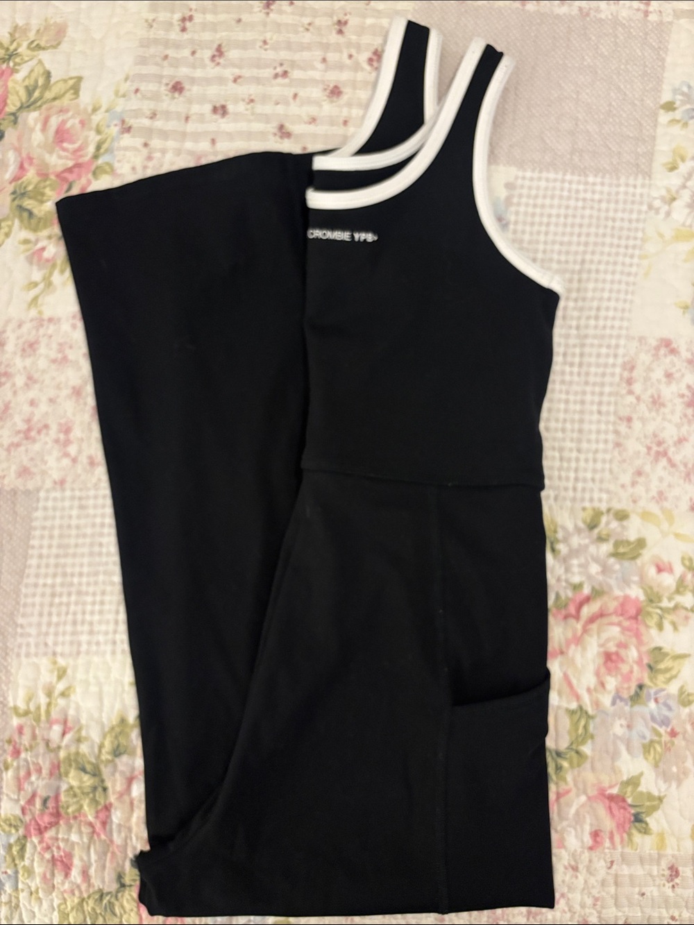Abercrombie & Fitch Black Tank Jumpsuit with White Trim